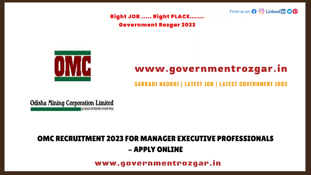 OMC Recruitment 2023 for Manager Executive Professionals - Apply Online