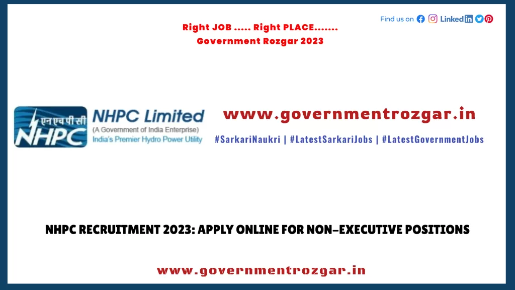 NHPC Recruitment 2023: Apply Online for Non-Executive Positions