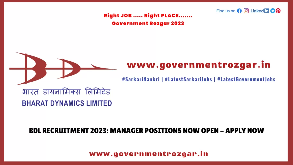 BDL Recruitment 2023: Manager Positions Now Open - Apply Now