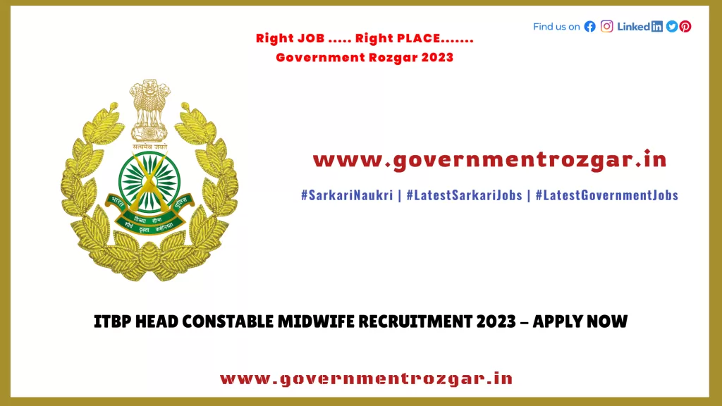 ITBP Head Constable Midwife Recruitment 2023 - Apply Now