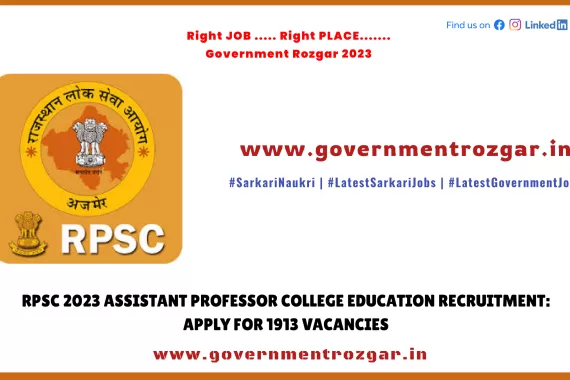 RPSC Assistant Professor Recruitment 2023