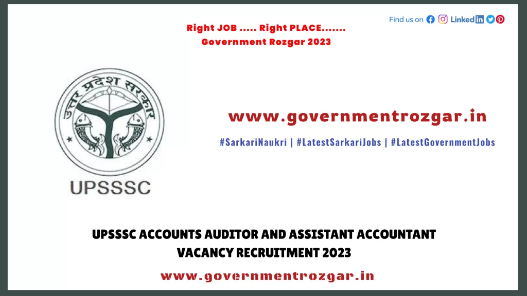 UPSSSC Accounts Auditor and Assistant Accountant Vacancy Recruitment 2023