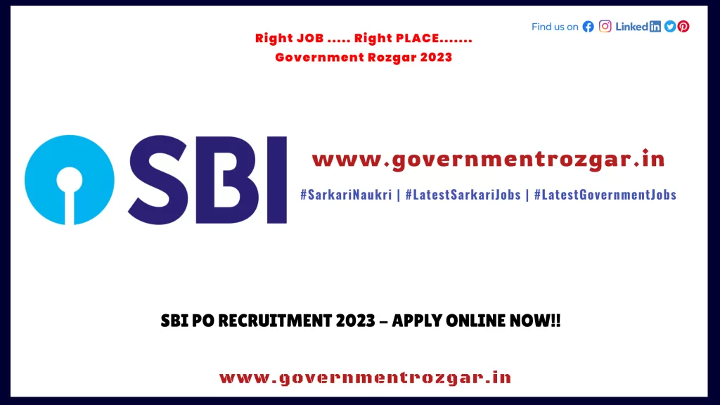 SBI PO Recruitment 2023 - Apply Online Now!!