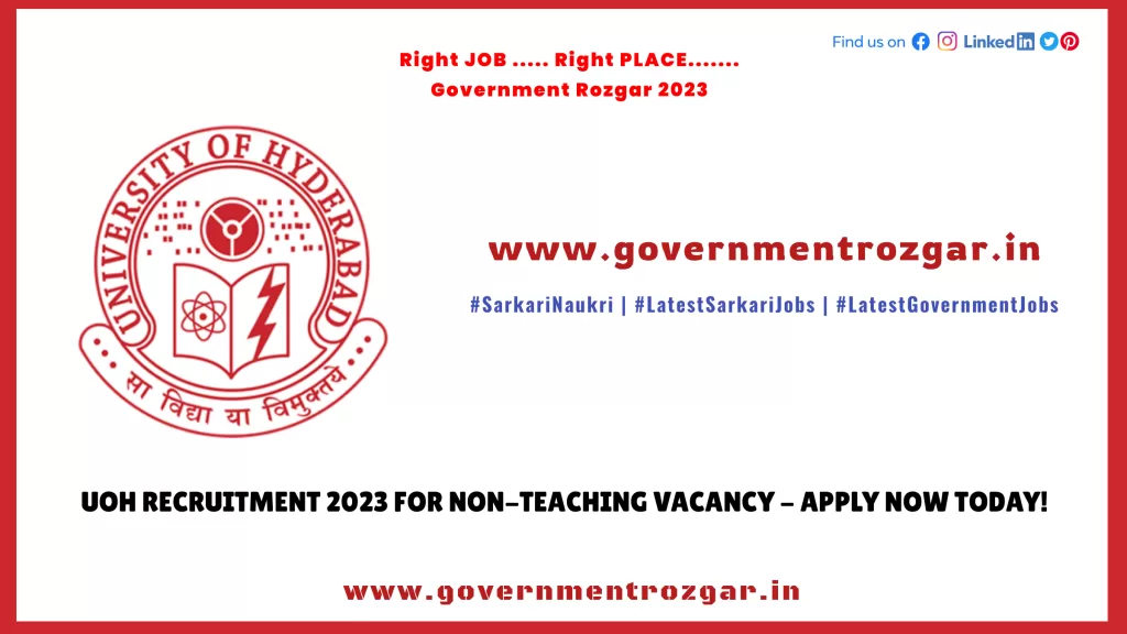 UoH Recruitment 2023 for Non-Teaching Vacancy - Apply Now Today!