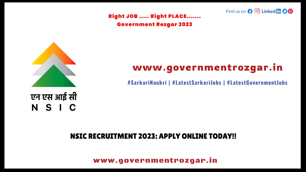 NSIC Recruitment 2023: Apply Online Today!!