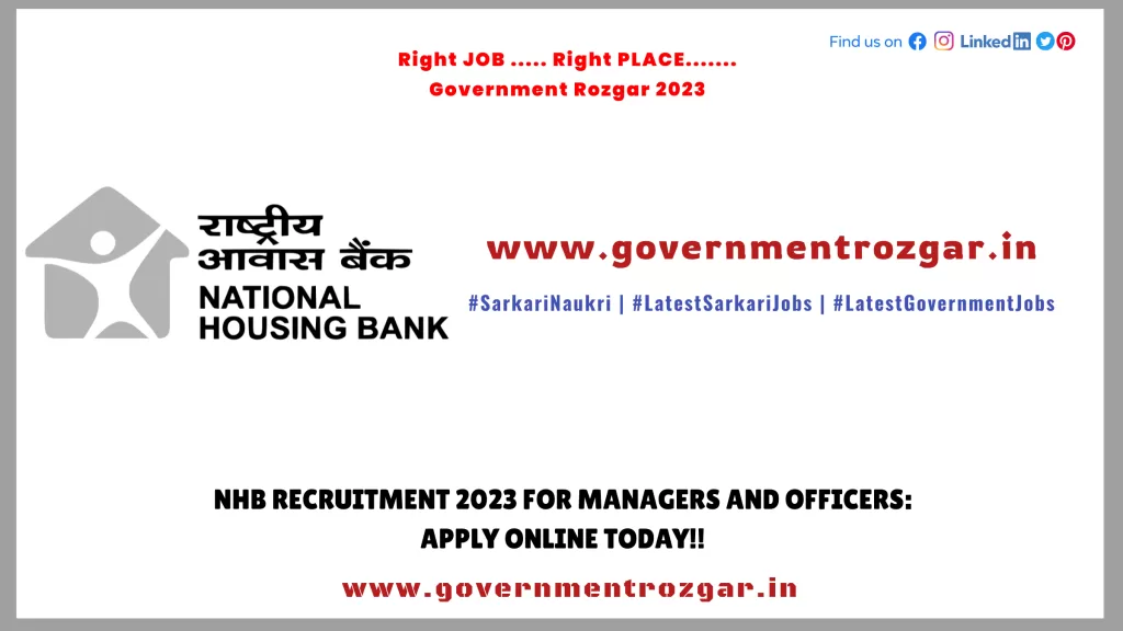 NHB Recruitment 2023 for Managers and Officers: Apply Online Today!!