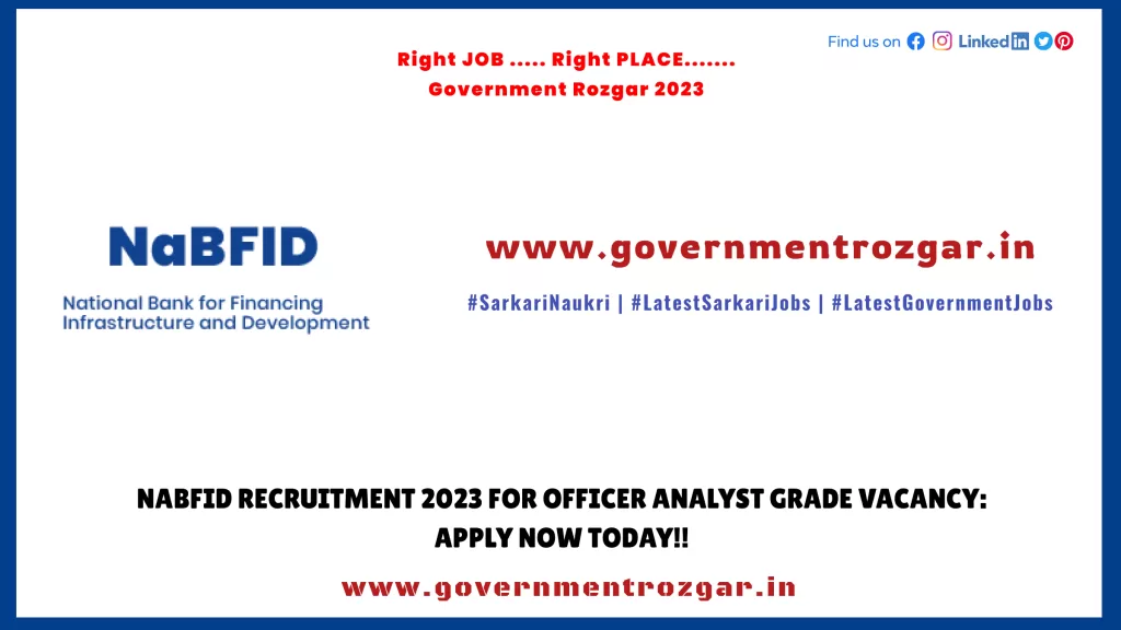 NaBFID Recruitment 2023 for Officer Analyst Grade Vacancy: Apply Now Today!!