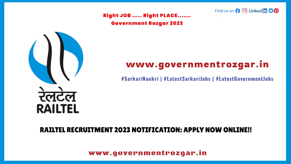 RailTel Recruitment 2023 Notification: Apply now online!!