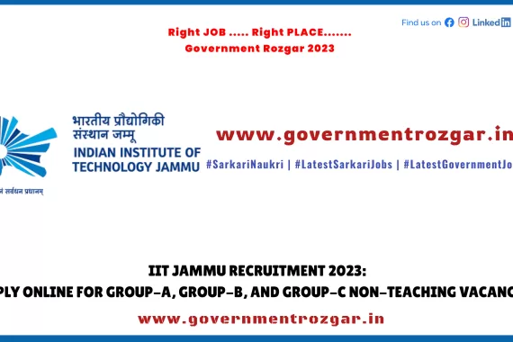 Apply online for IIT Jammu Recruitment 2023 - Non-Teaching Vacancies