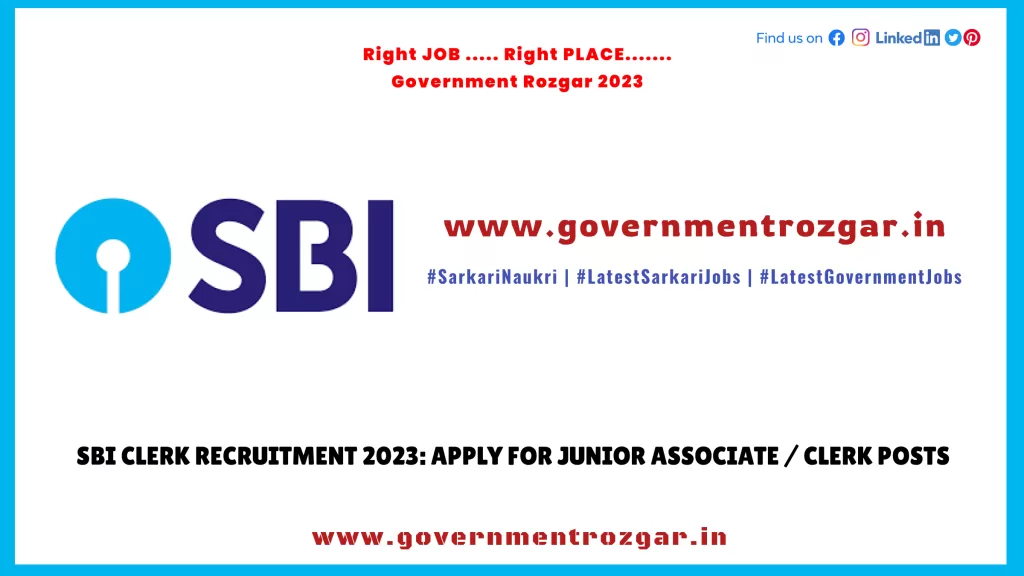 SBI Clerk Recruitment 2023: Apply for Junior Associate / Clerk posts