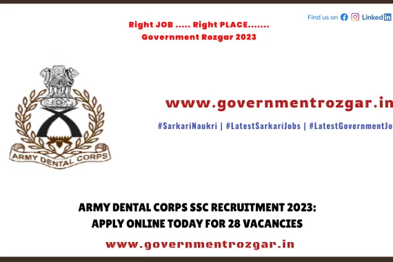 Army Dental Corps SSC Recruitment 2023 Apply Online