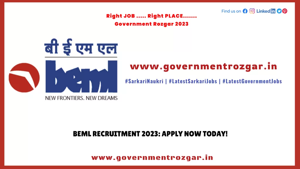 BEML Recruitment 2023: Apply Now Today!