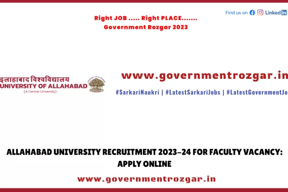 Apply online for Allahabad University Recruitment 2023-24 Faculty Vacancy