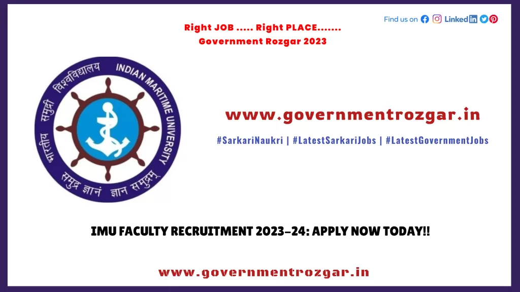 IMU Faculty Recruitment 2023-24: Apply Now Today!!