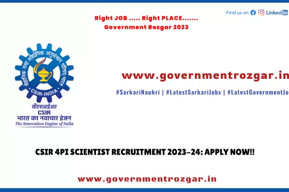 Image depicting CSIR 4PI Scientist Recruitment 2023-24 application process.