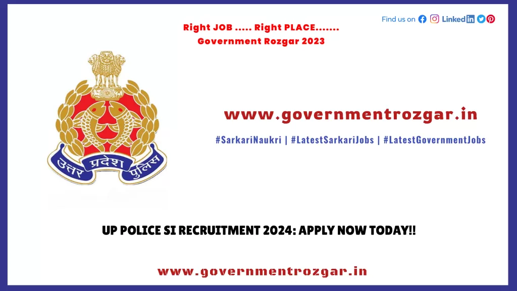 UP Police SI Recruitment 2024: Apply now today!!