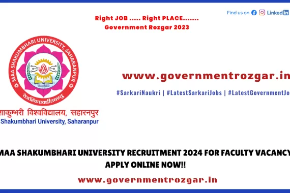 Maa Shakumbhari University Recruitment 2024: Apply Online Now for Faculty Vacancy