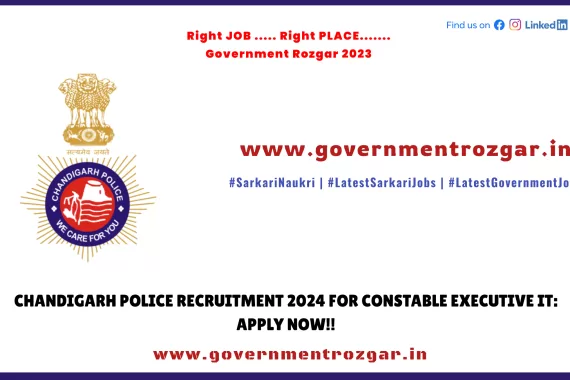 Apply Now for Chandigarh Police Recruitment 2024 - Constable Executive IT