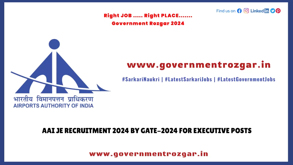 AAI JE Recruitment 2024 by GATE-2024 for Executive Posts