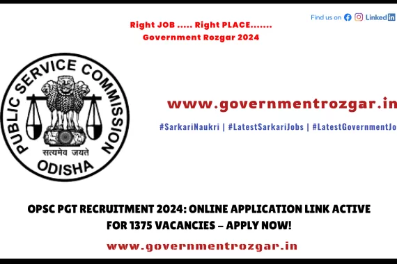 OPSC PGT Recruitment 2024 - Apply online for 1375 vacancies now!