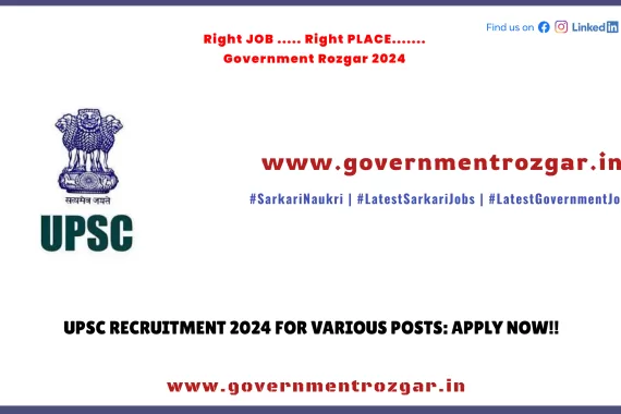 Apply for UPSC Recruitment 2024 - Various Posts
