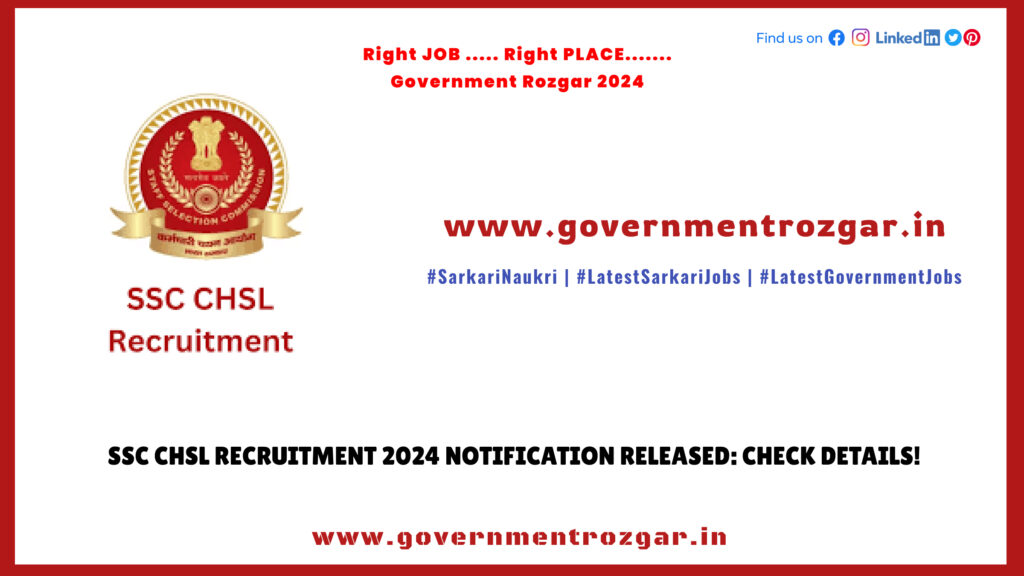 SSC CHSL Recruitment 2024 Notification Released: Check Details!