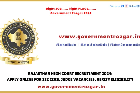 Apply Online for 222 Civil Judge Vacancies - Rajasthan High Court Recruitment 2024