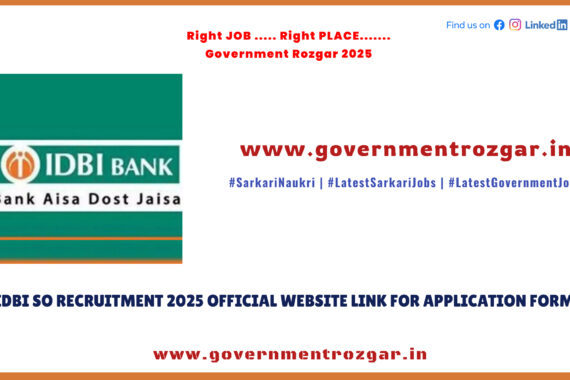 Official website link to apply for IDBI Bank Specialist Officer Recruitment 2025