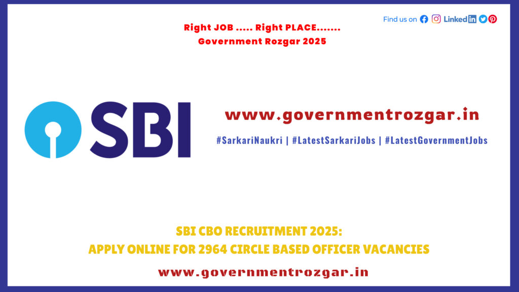 SBI CBO Recruitment 2025 – Apply Online for 2964 Circle Based Officer Vacancies